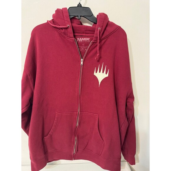 MAGIC THE GATHERING FULL ZIP HOODIE RED Xl - Picture 1 of 6